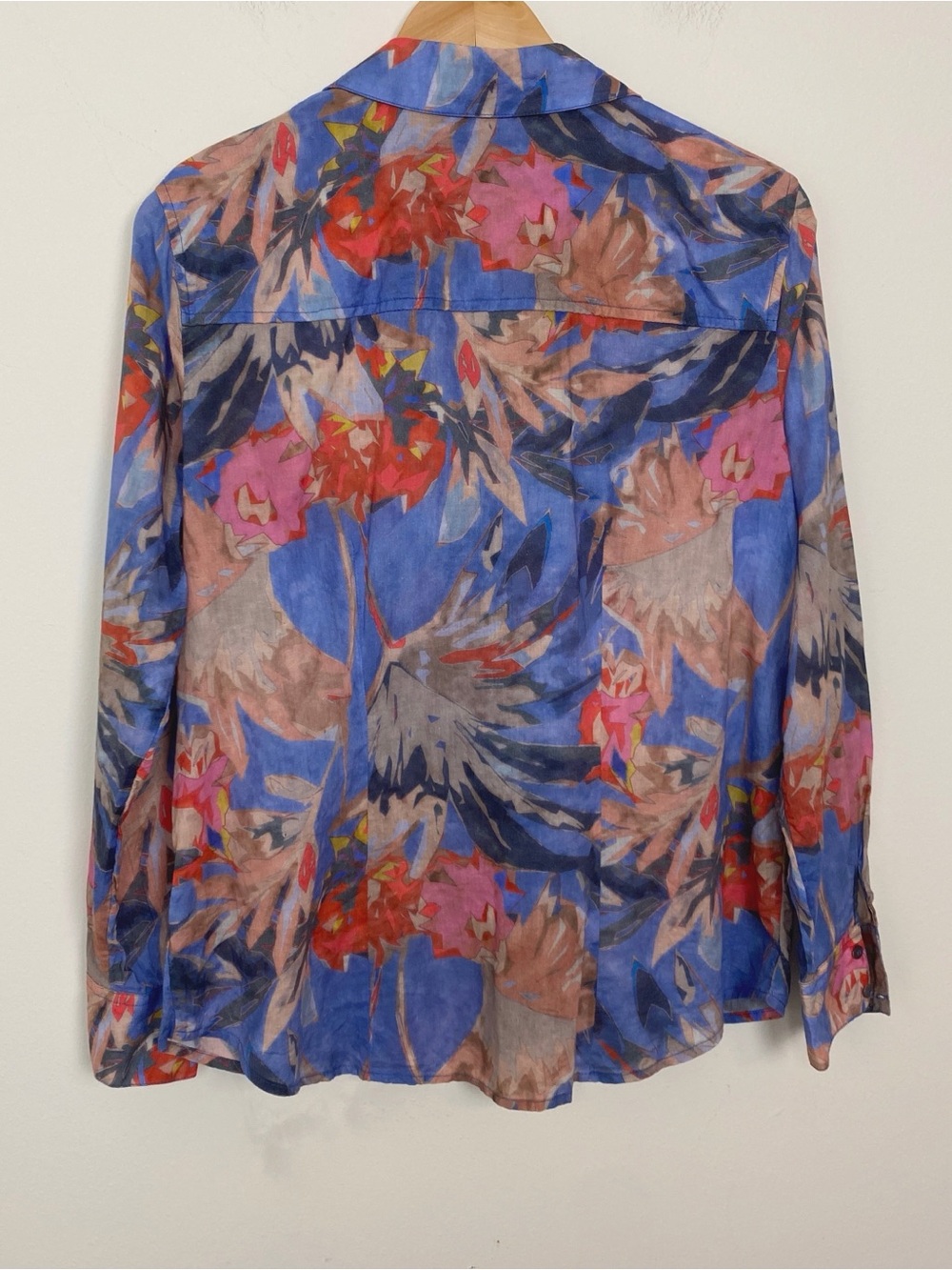 Nic+Zoe Dreamscape Printed Crinkle Shirt‎ Sz S - Picture 5 of 10
